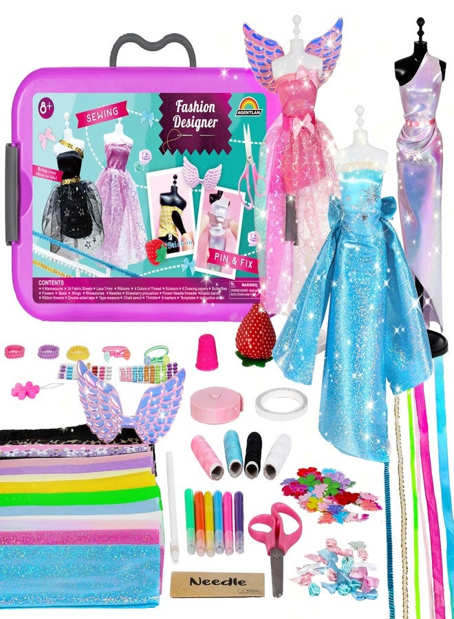 AGENTLAN 900+ Fashion Designer Kits for Girls with Mannequins-Kids Sewing Kits，Girls Fashion Design Gift，Arts and Crafts Kit，Girl Craft Activities Age 6 7 8 9 10 11 12 - Image 4